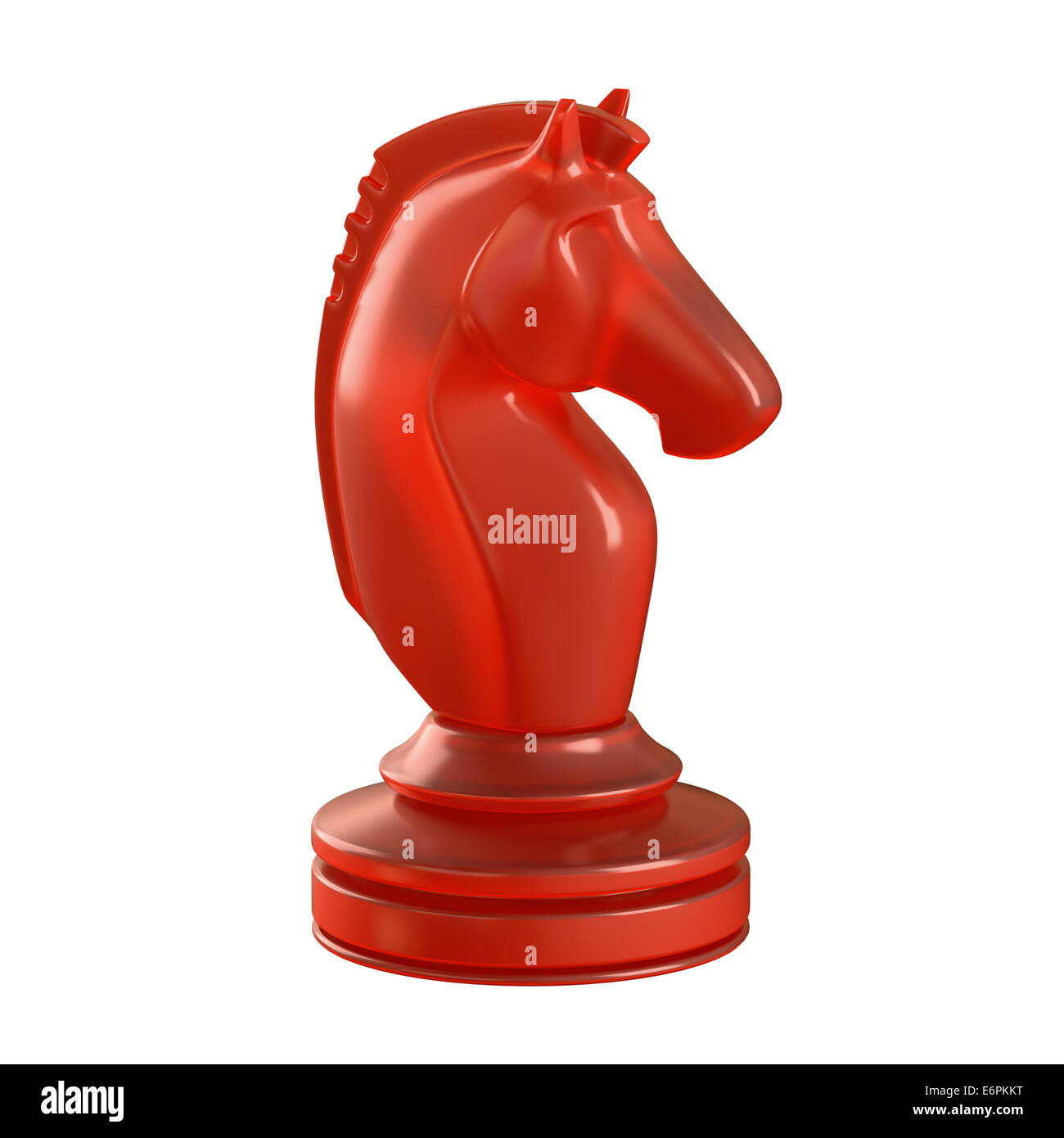 Red glass chess piece isolated. Clipping path included. Stock Photo