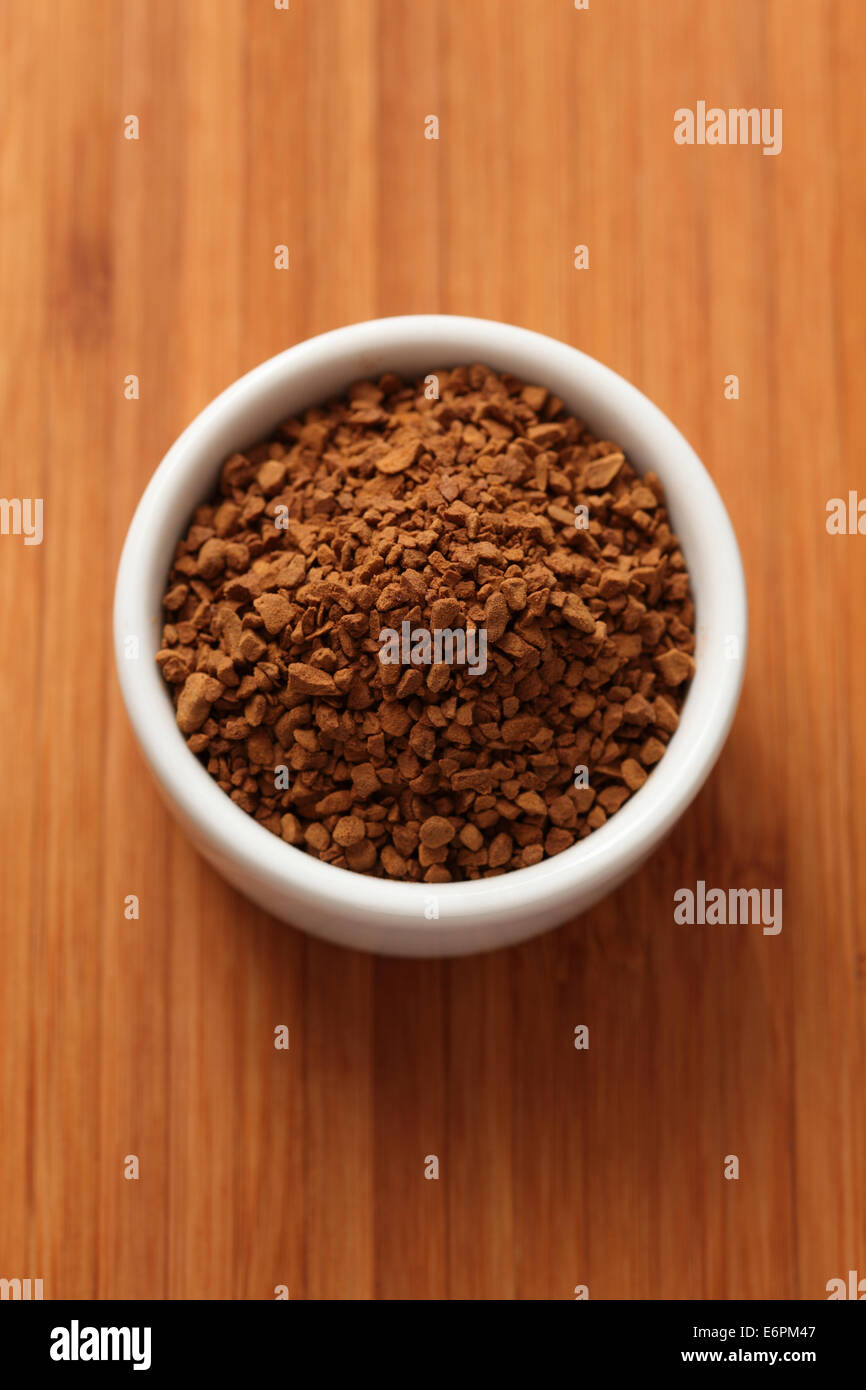 Instant coffee granules in a bowl Stock Photo Alamy