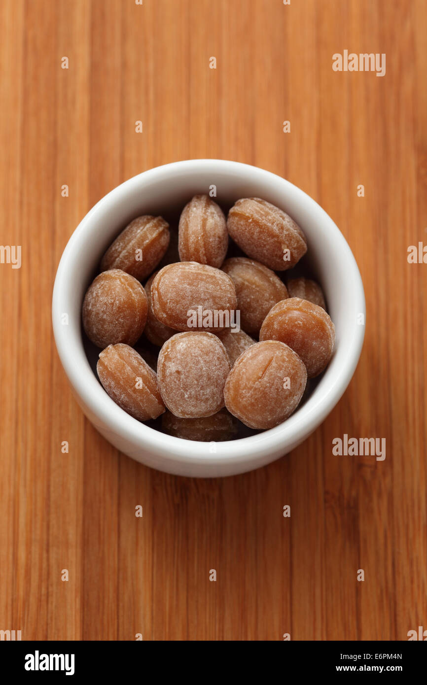 Sugarcandy (Coffee drops) in a bowl. Closeup Stock Photo Alamy