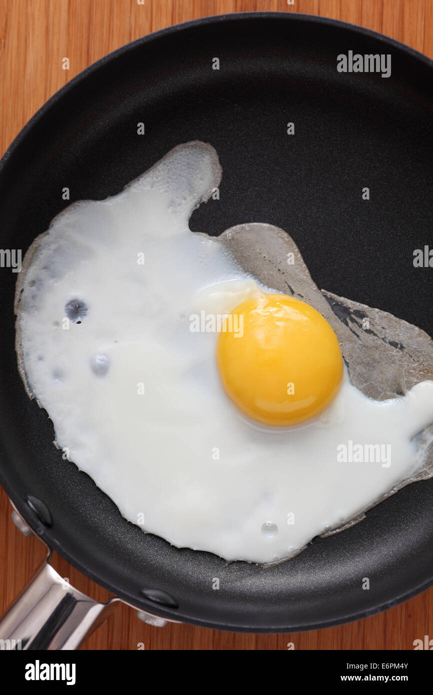 Fried egg in a frying pan Stock Photo - Alamy