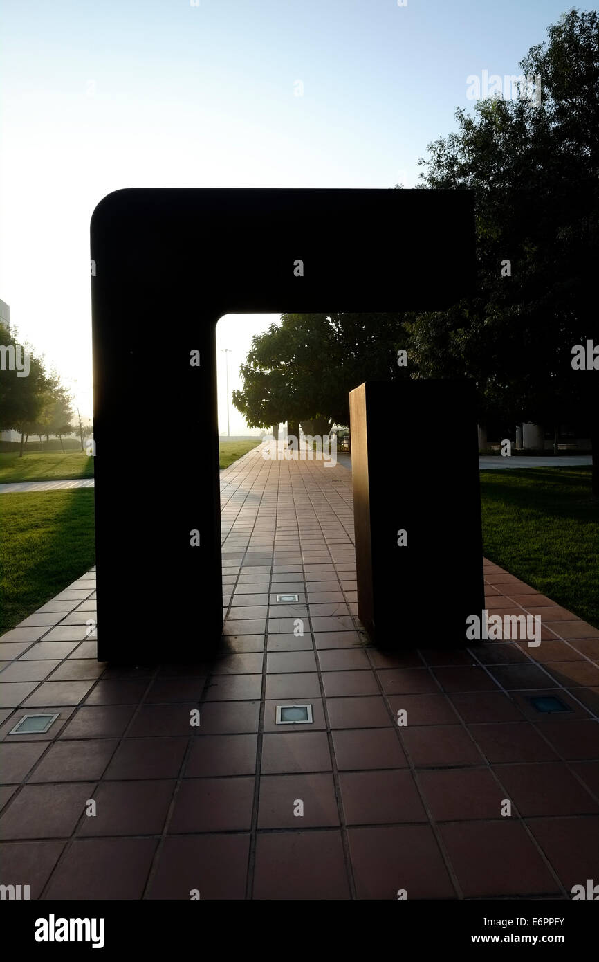 A contemporary sculpture depicting Hebrew letter by Israeli sculptor