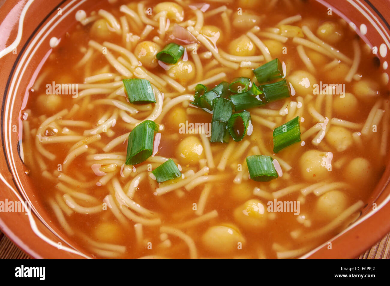 Minestra di Ceci - Italian chickpea  soup Stock Photo