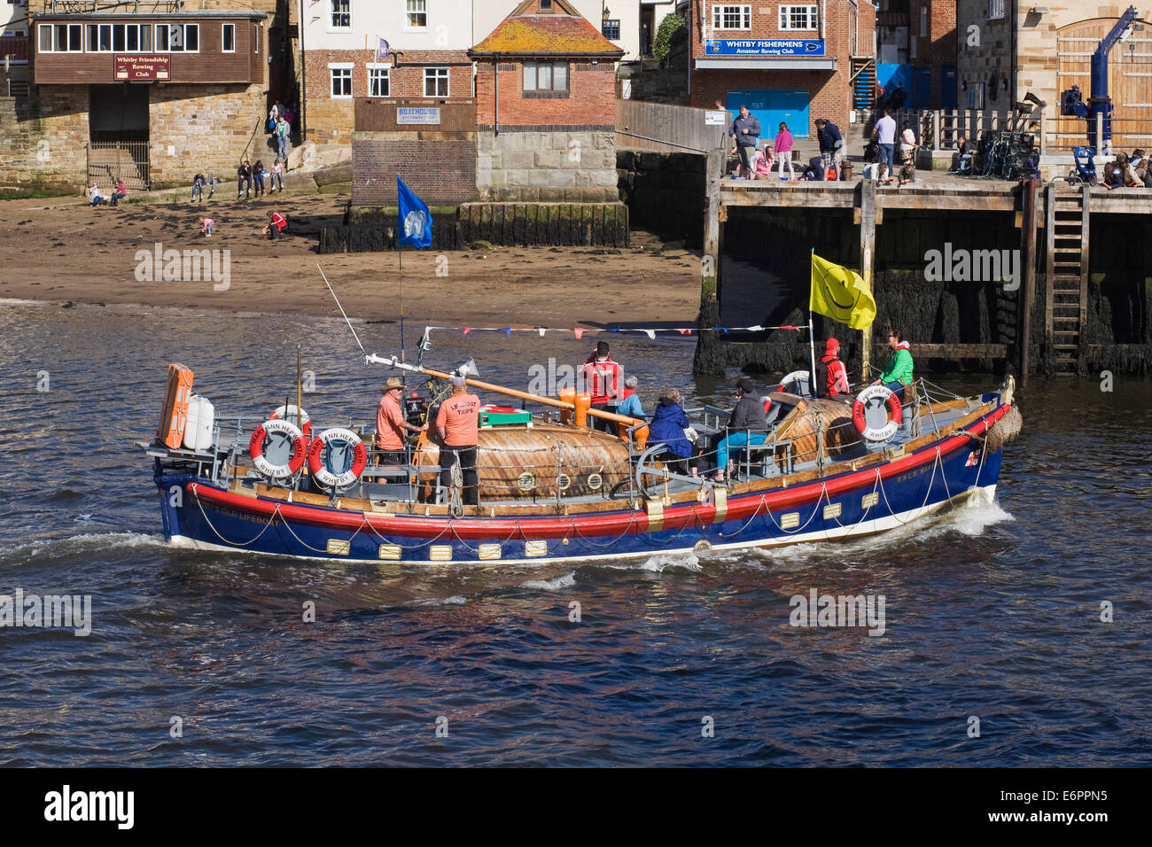 Tourist trips on the Old Whitby Lifeboat. Stock Photo