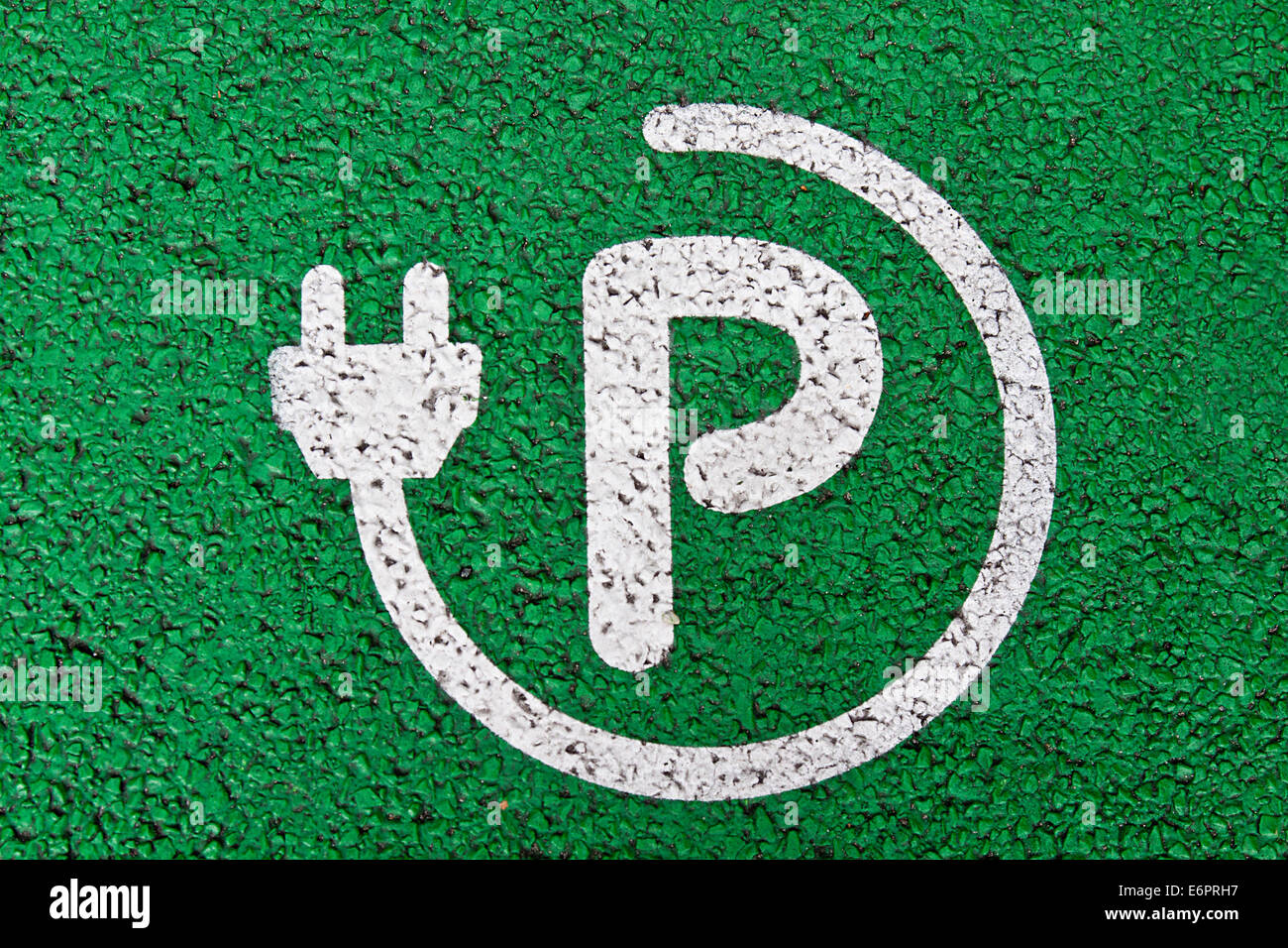 Pictogram, parking in front of a charging station for electric cars, Berlin, Germany Stock Photo