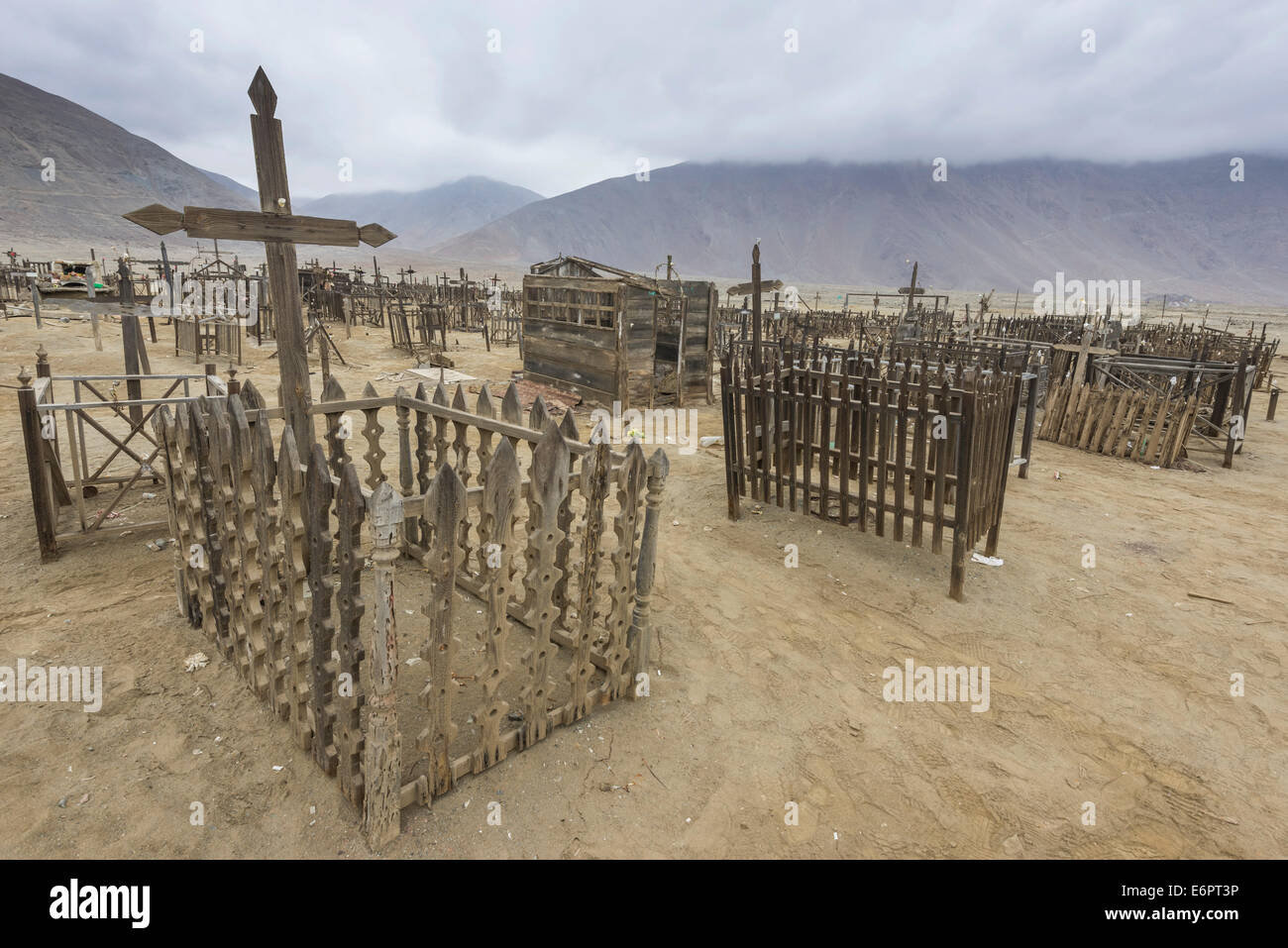 Old cemetery on the coast, Tocopilla, Antofagasta Region, Chile Stock Photo