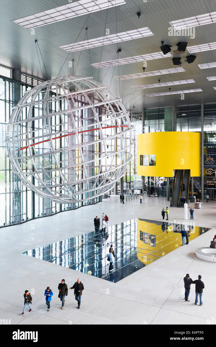 Piazza or entrance hall, KonzernForum, Autostadt of the Volkswagen AG, Wolfsburg, Lower Saxony, Germany Stock Photo