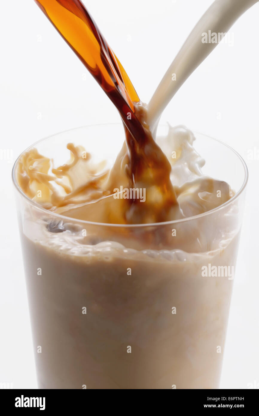 Iced Cafe Au Lait Stock Photo Alamy