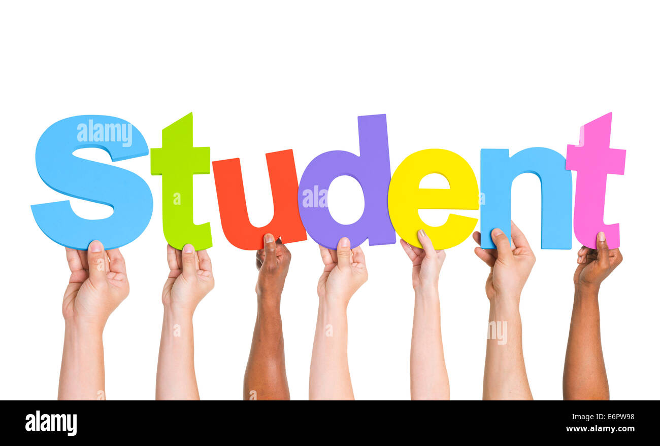 Multiethnic Group of Hands Holding Student Stock Photo