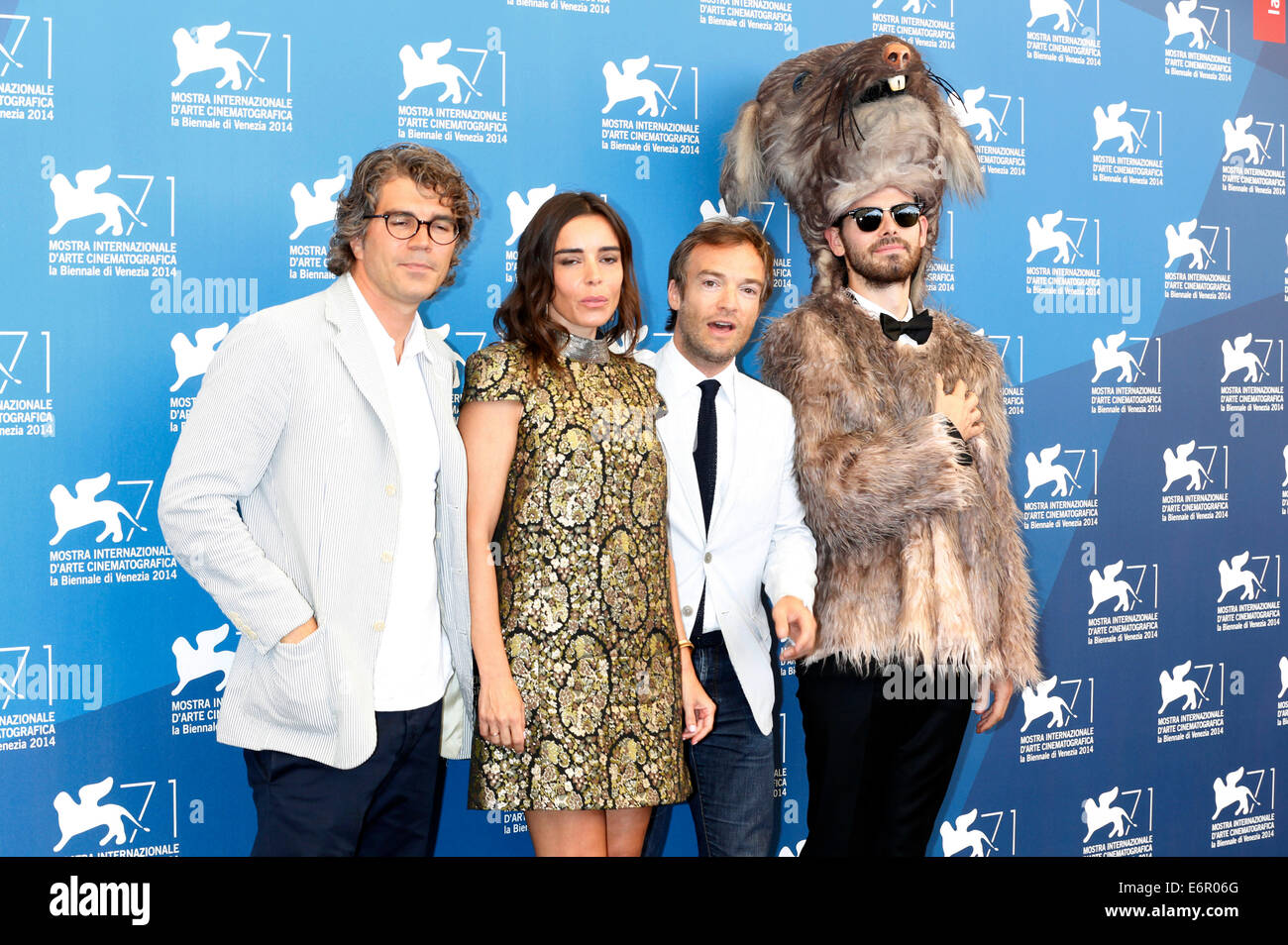 Gregory Bernard, Elodie Bouchez, Jonathan Lambert and The Rat during the 'Reality' photocall at the 71nd Venice International Film Festival on August 28, 2014./picture alliance Stock Photo