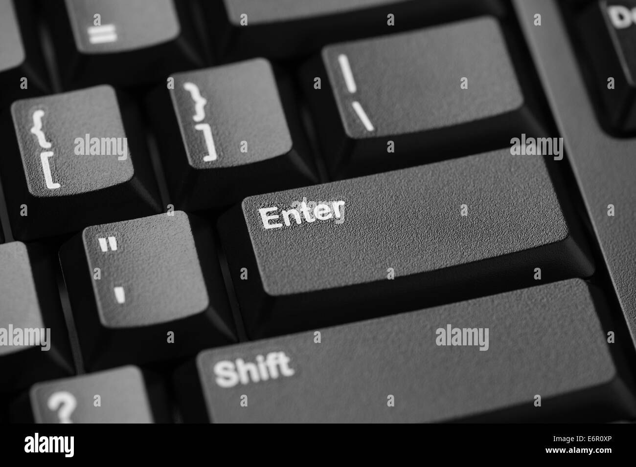 Black computer keyboard closeup Stock Photo