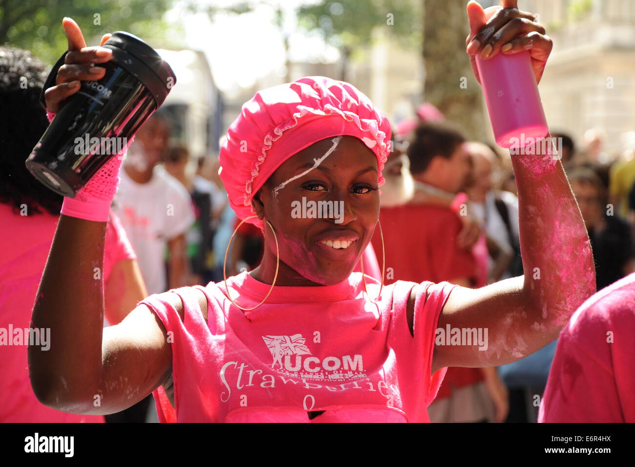 Young black Lady at notting Hill carnival on family day Stock Photo