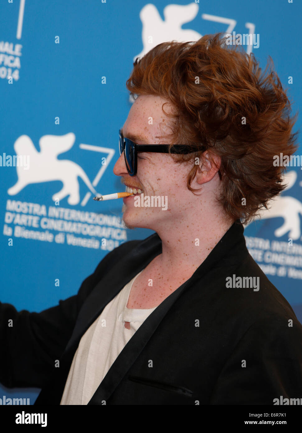 Venice, Italy. 29th Aug, 2014. Actor Caleb Landry Jones poses at the