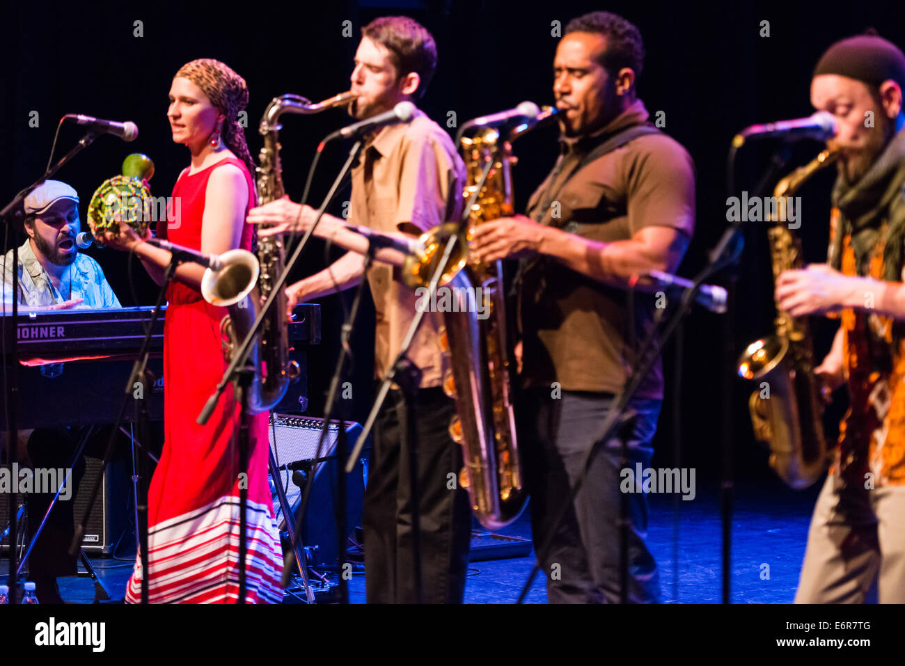 The Souljazz Orchestra performing at Festival Lent, Maribor, Slovenia, European Union Stock Photo