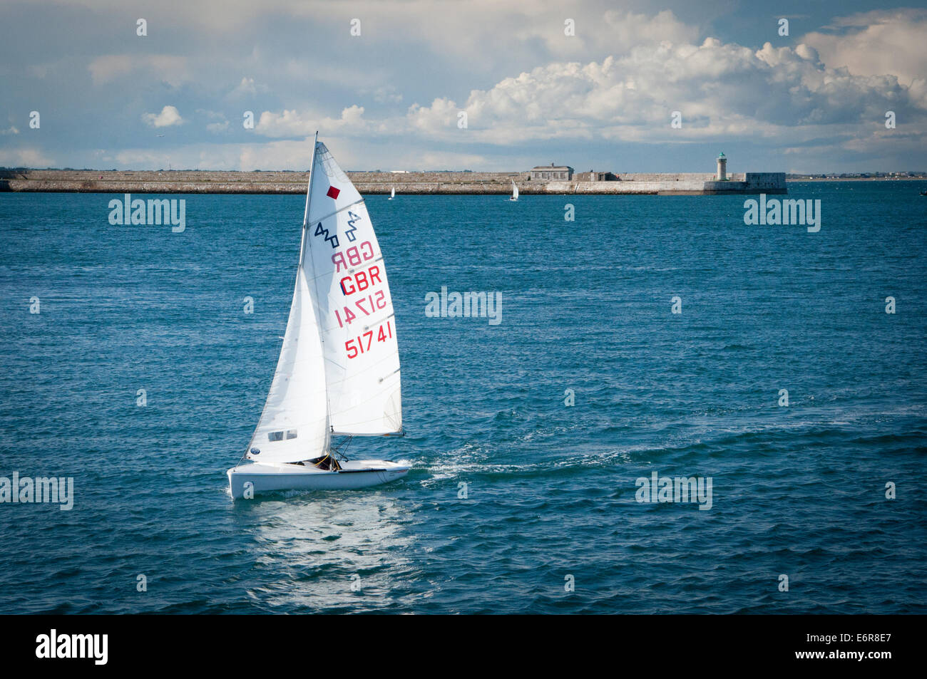 Sailing in Dun Laoghaire Harbour Stock Photo
