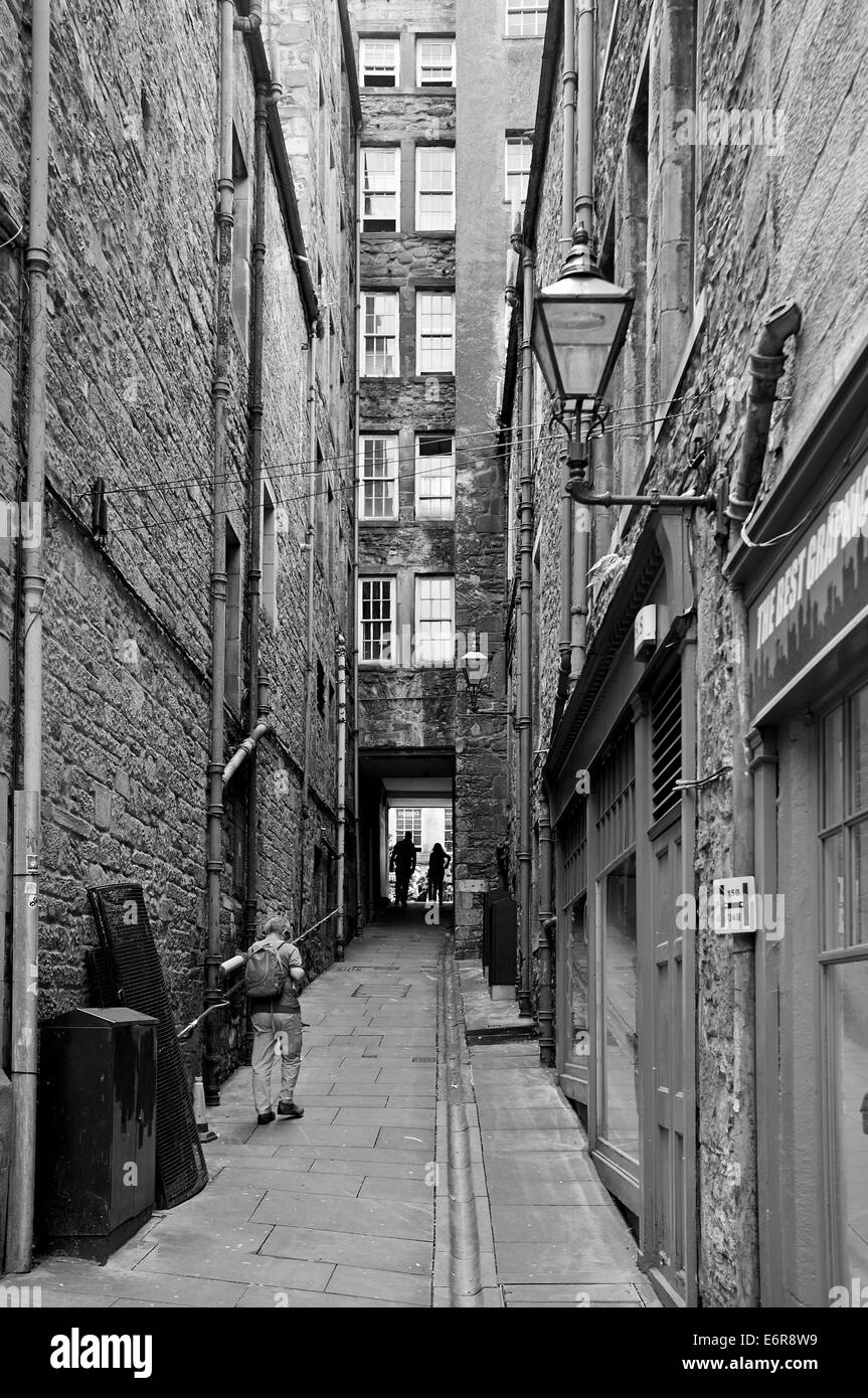 Jacksons close, Cockburn Street, leading up to the High Street, Old Town, Edinburgh, Scotland Stock Photo