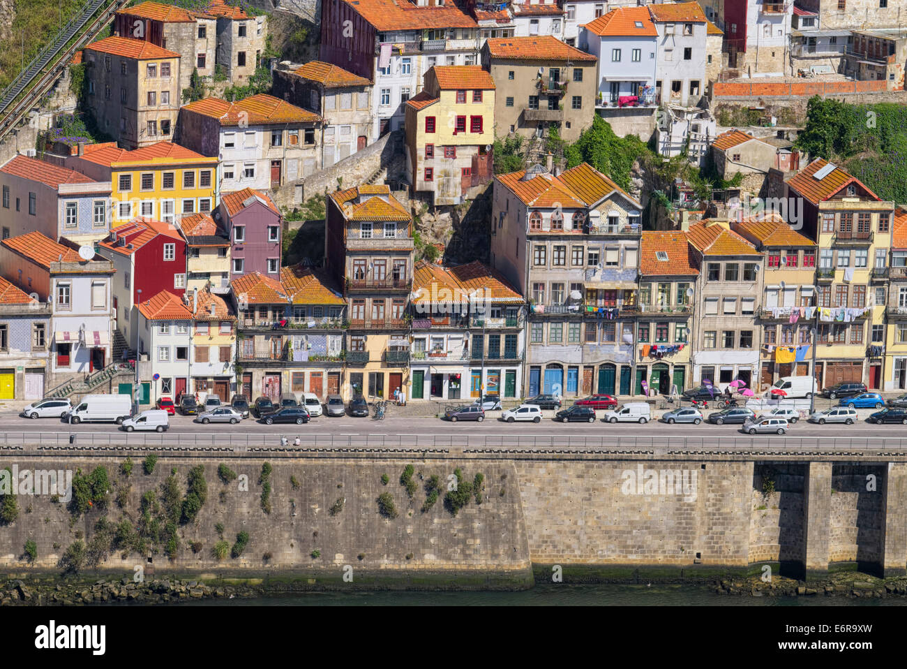 Oporto houses near the Douro riverside Oporto Portugal Stock Photo - Alamy
