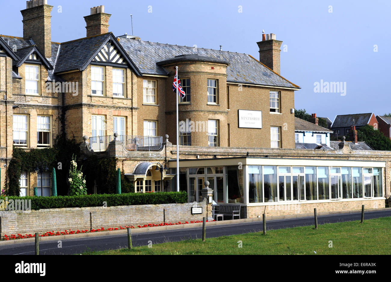 Aldeburgh Suffolk UK - The Wentworth Hotel on the seafront Stock Photo