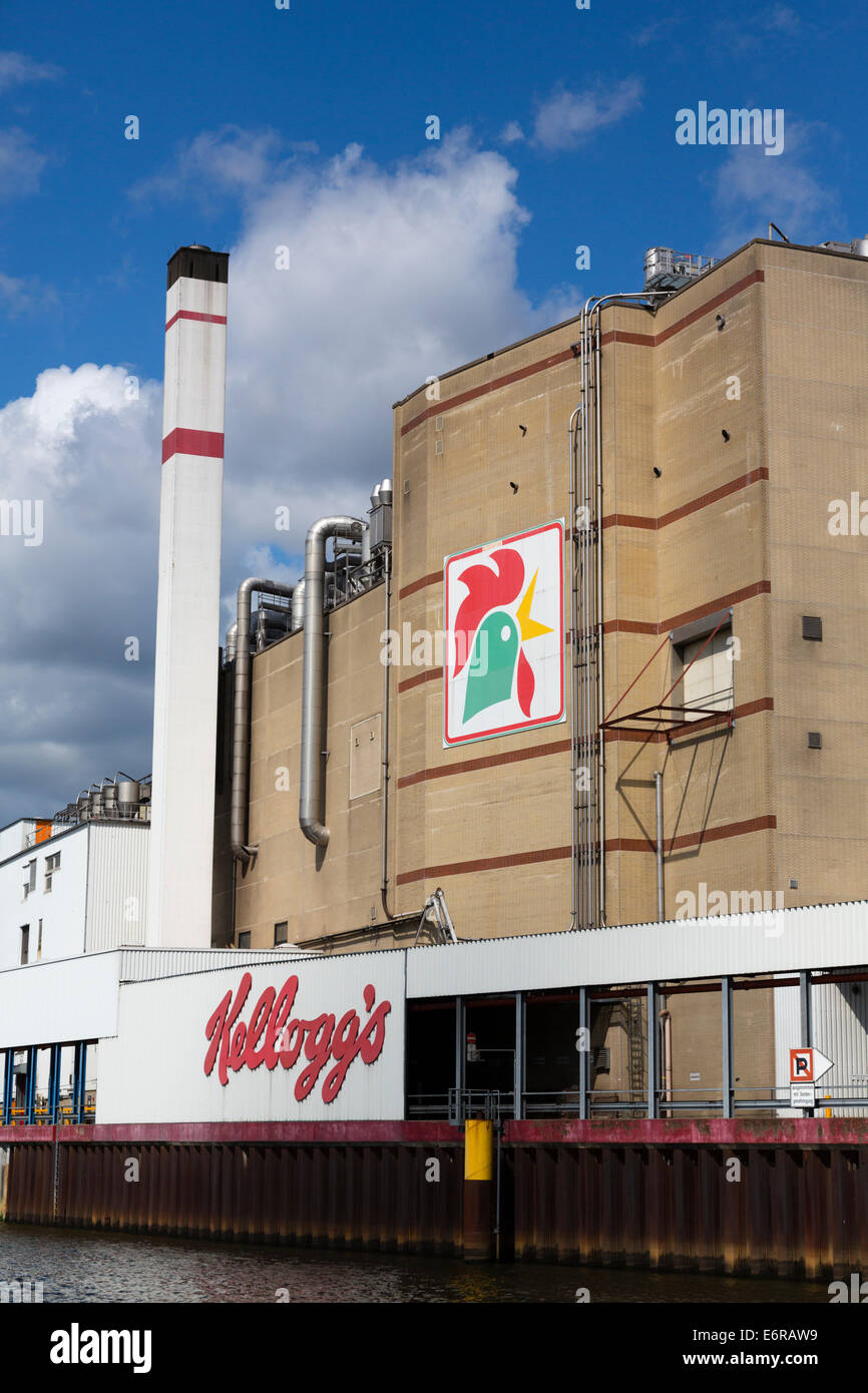 "Kellogs" factory on the River Wesser at Bremen, Germany Stock Photo