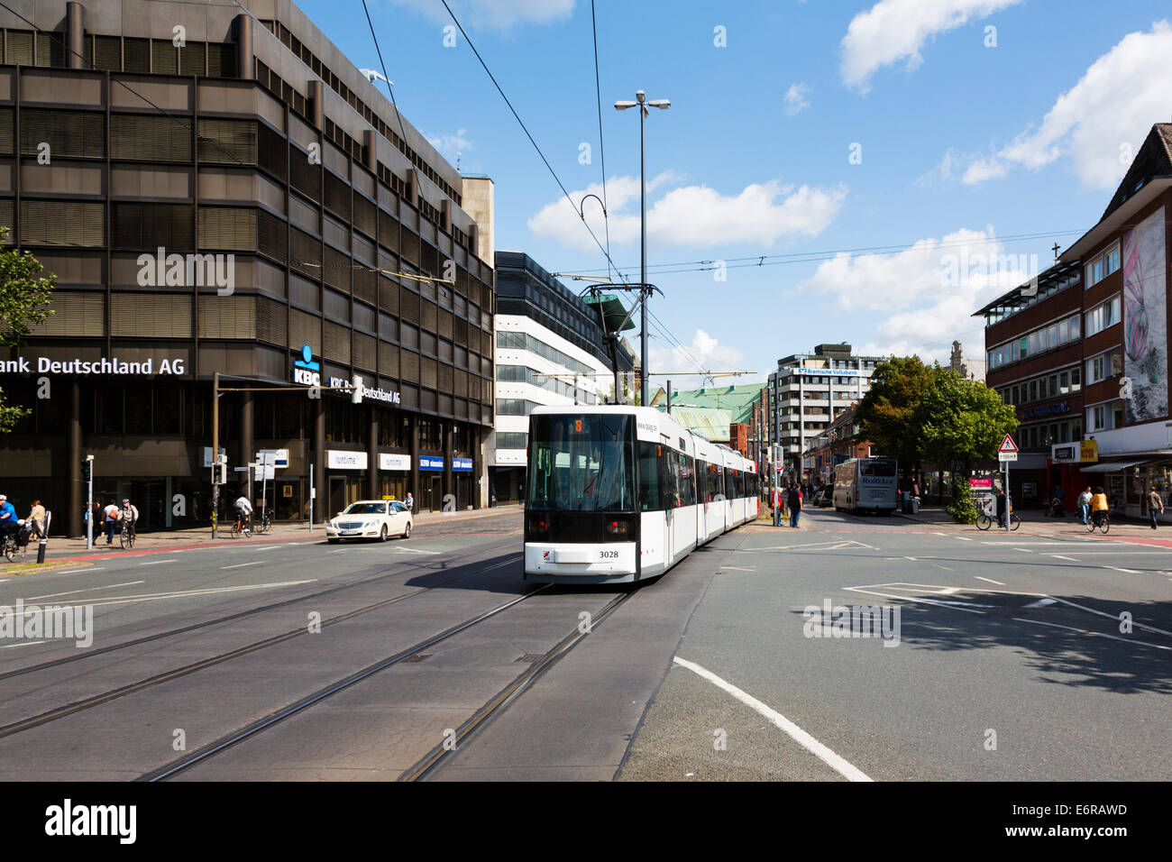 Tram in Bremen, Germany Stock Photo