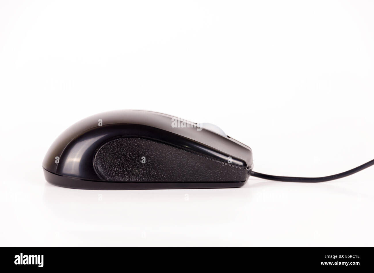 Black computer mouse isolated on white background Stock Photo
