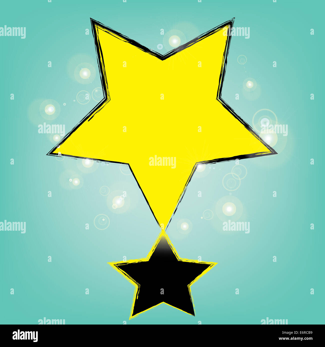 Abstract bokeh gold star on a blue background Stock Photo - Alamy