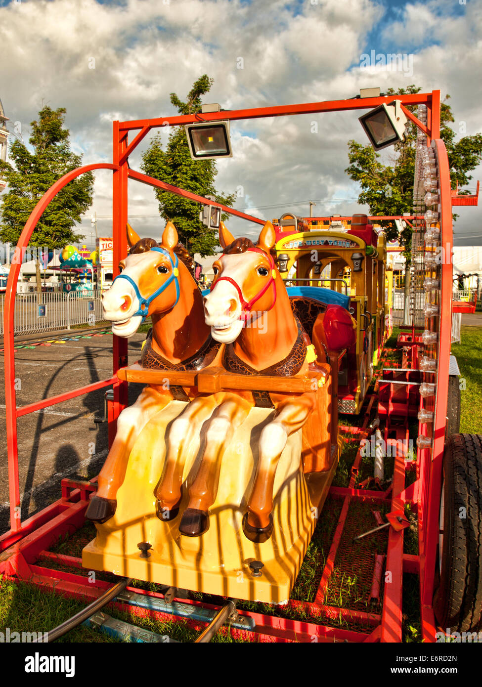 horse ride at a fair Stock Photo