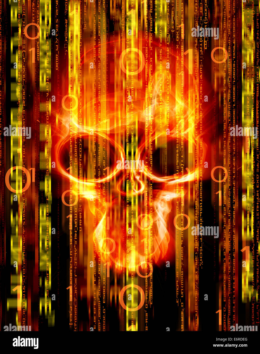 digital abstract background with skull Stock Photo