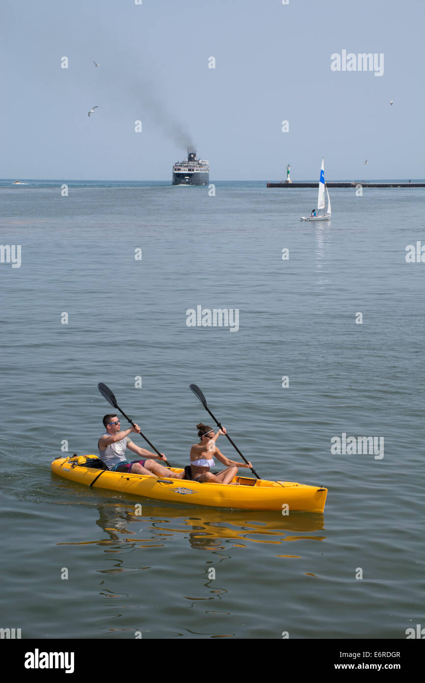 Wisconsin, Lake Michigan, Manitowoc. S.S. Badger, only coalfired
