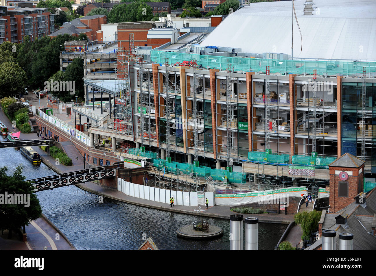Modern construction work on the National Indoor Arena in Birmingham Uk