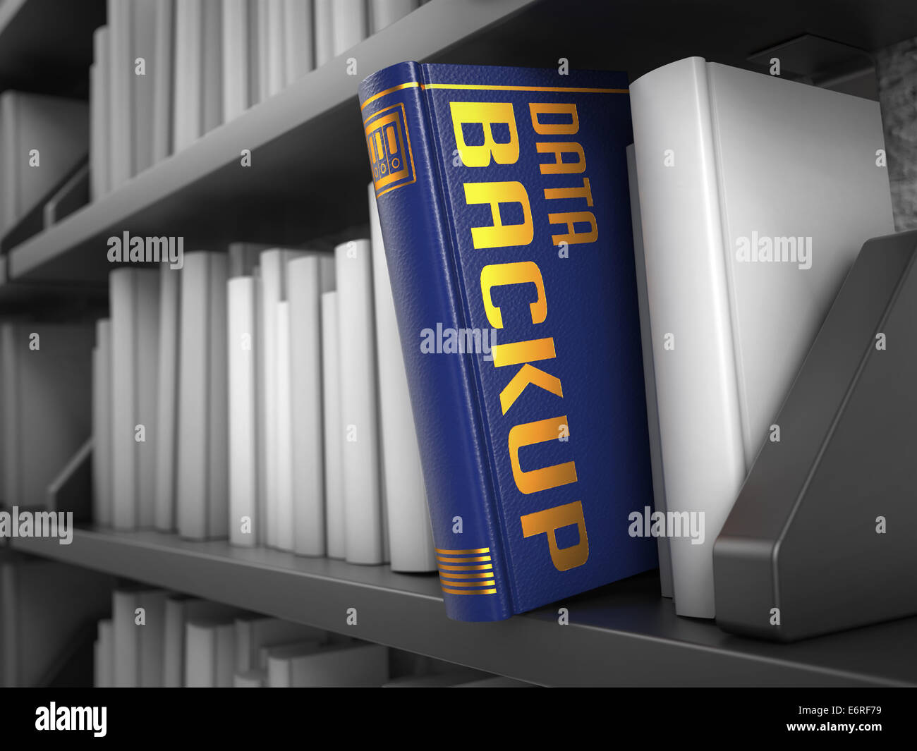 Data Backup - Title of Book. Stock Photo