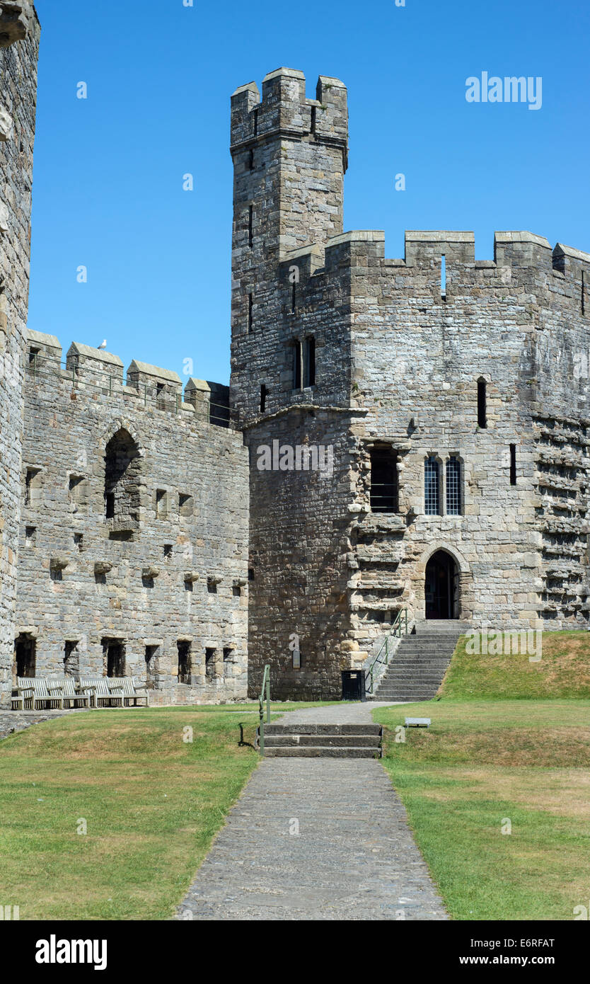 Caernarfon Castle in North Wales Stock Photo