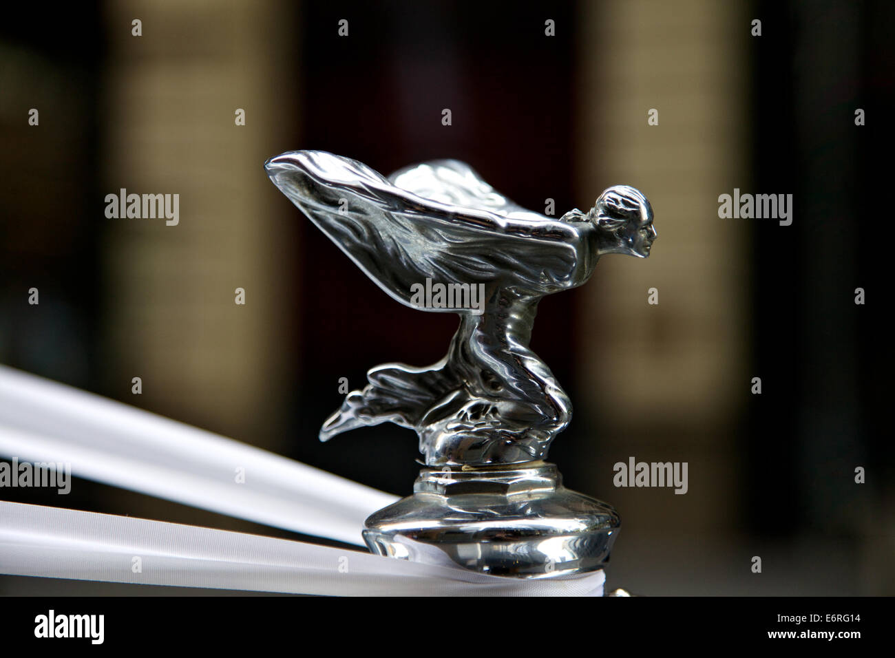 Classic Rolls Royce with the famous flying lady emblem mascot Stock Photo
