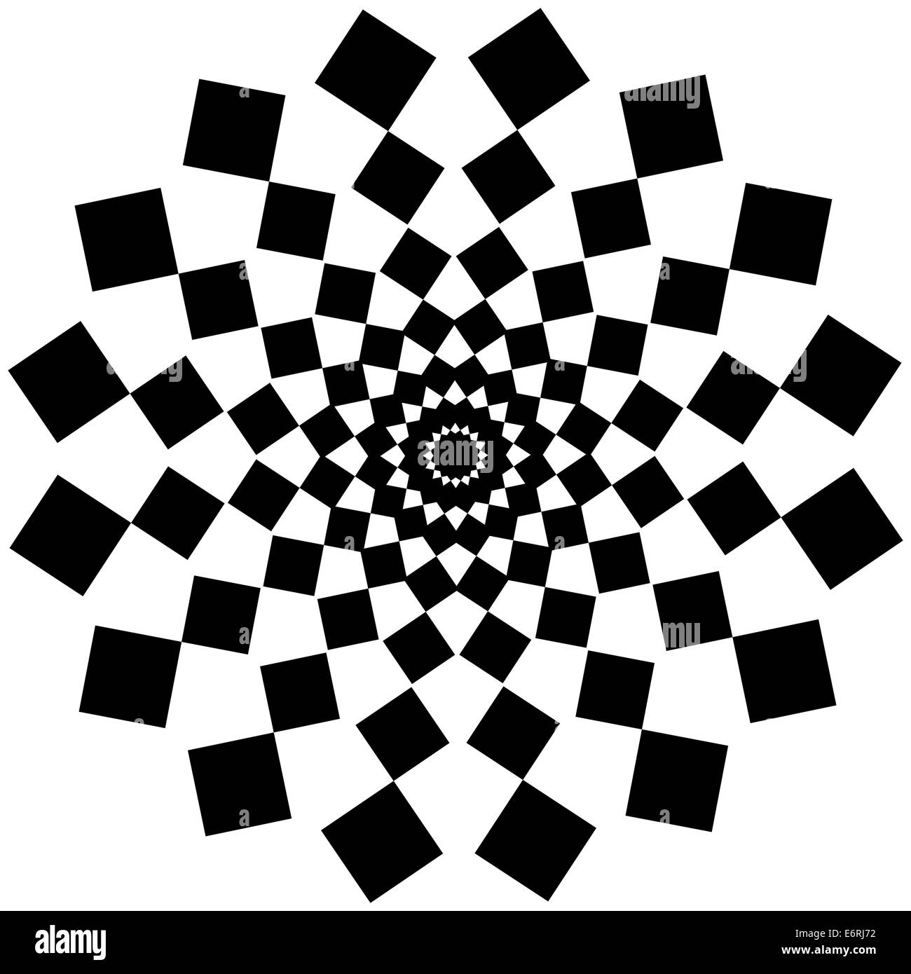 Black and White Abstract Psychedelic Art Background. Vector Illu Stock ...