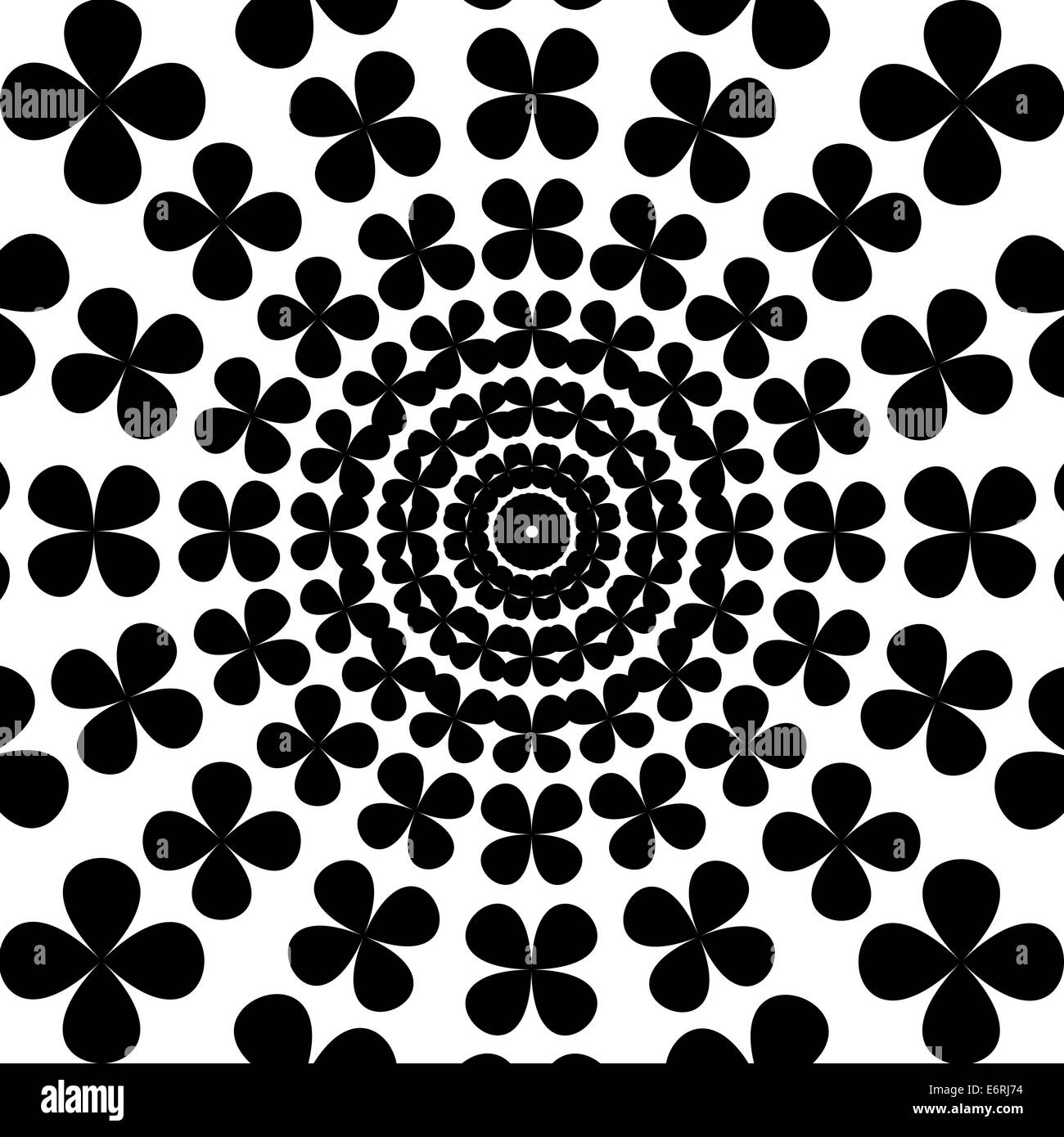Black and White Abstract Psychedelic Art Background. Vector Illu Stock ...