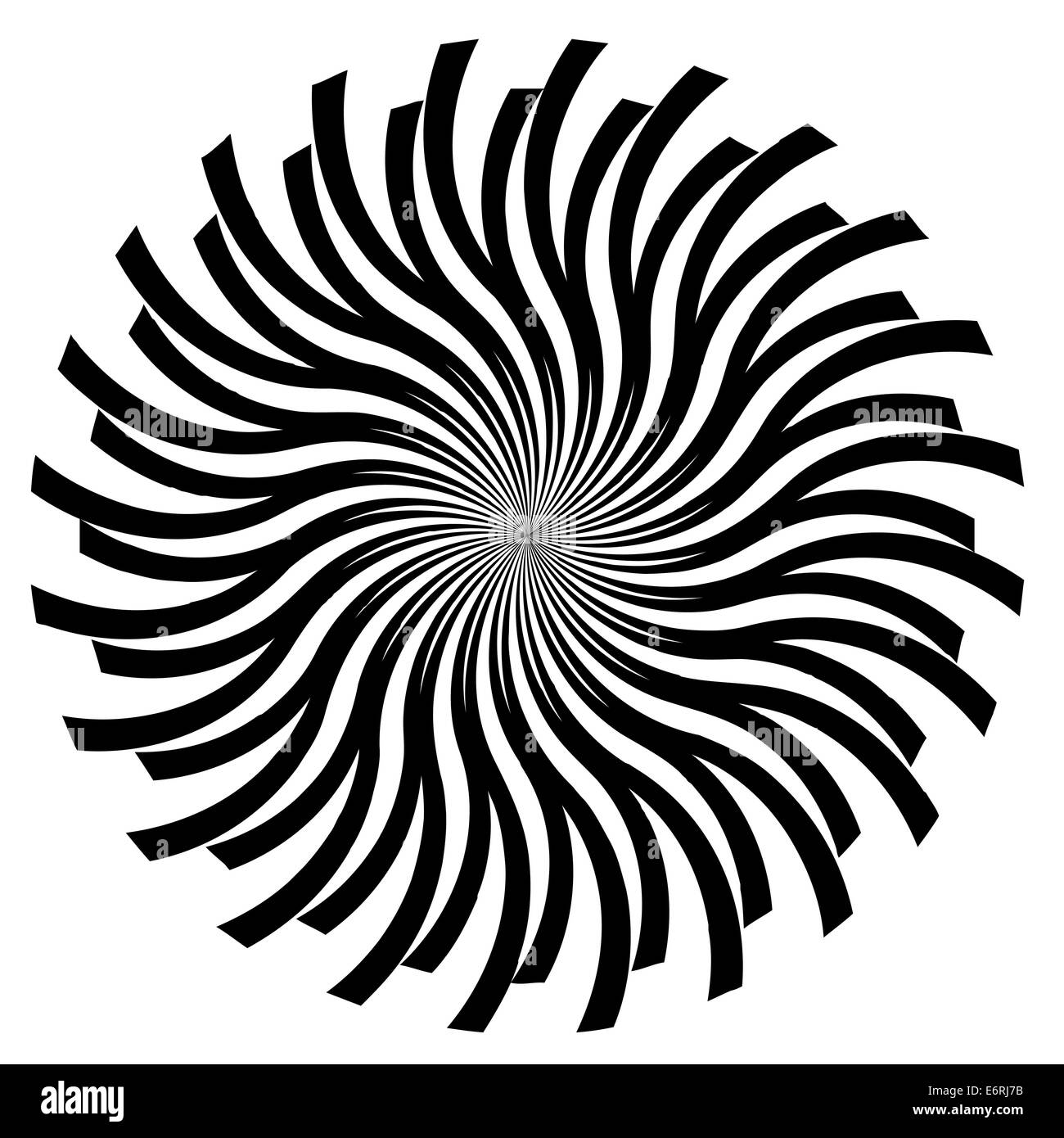 Black and White Abstract Psychedelic Art Background. Vector Illu Stock ...