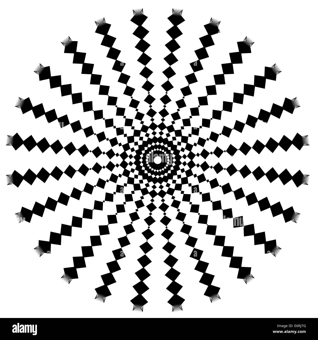 Black and White Abstract Psychedelic Art Background. Vector Illu Stock ...