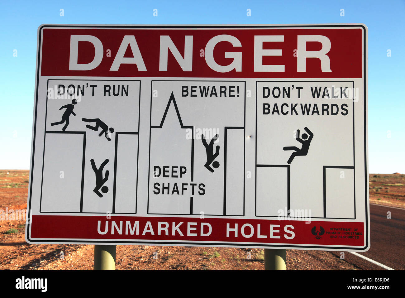 Warning Dangerous Mine Shafts Vintage Look Reproduction Metal Sign 