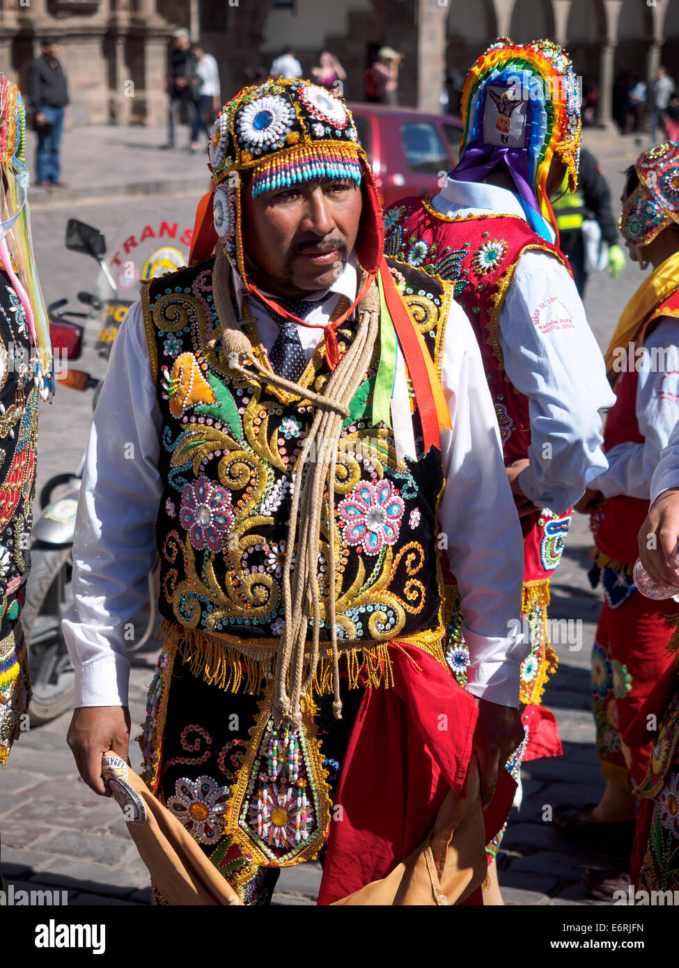 People from all regions gather to Cusco for the Qoyllority (or Qoyllur Rit'i) pilgrimage to the mountain sanctuary of Sinakara - Stock Photo
