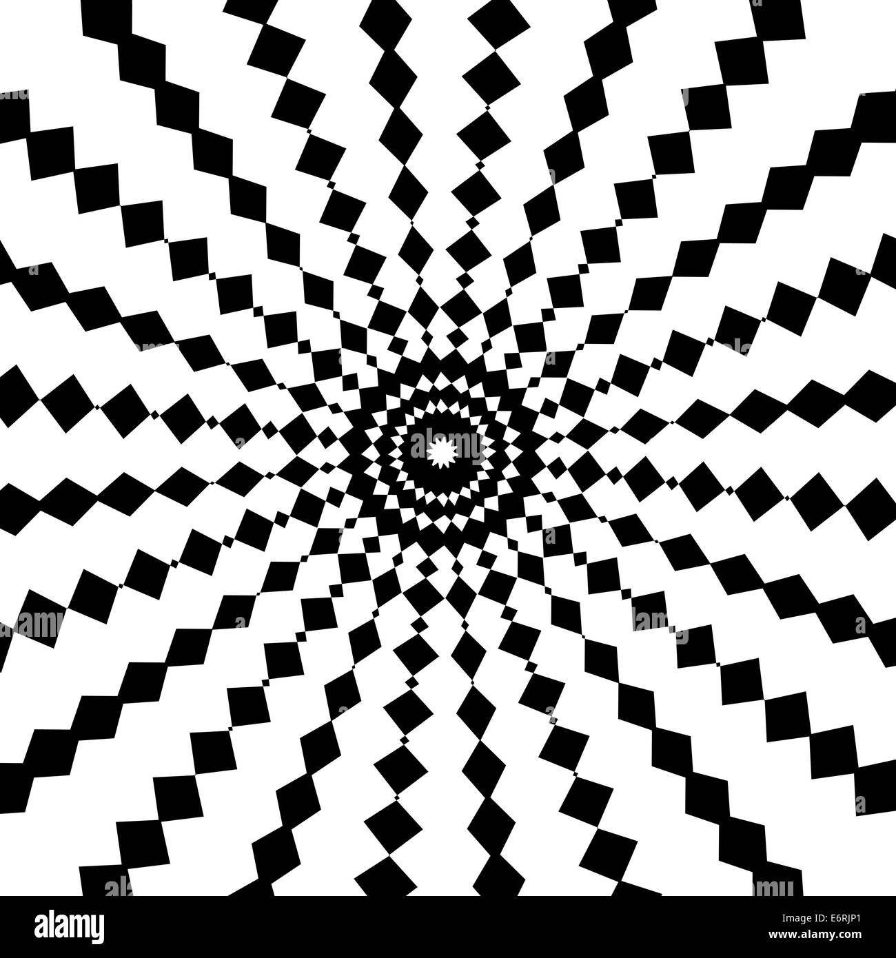 Black and White Abstract Psychedelic Art Background. Vector Illu Stock ...