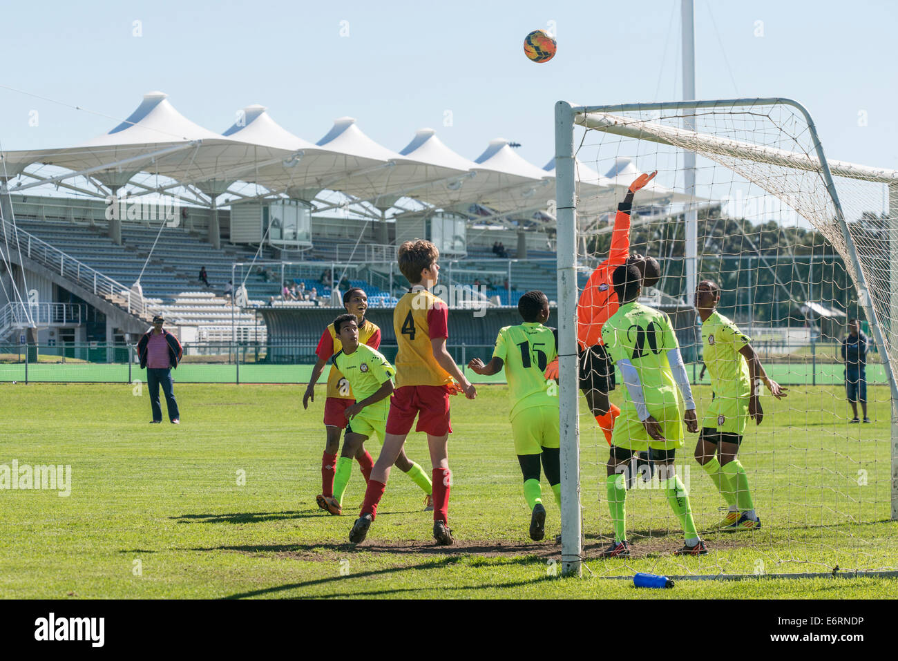 Football match of Under 15 youth teams, Cape Town, South Africa Stock