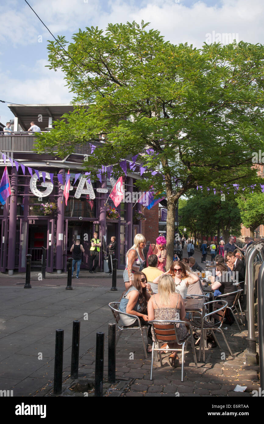 Gay Bar in Gay Village, Canal Street, Manchester, England, UK Stock