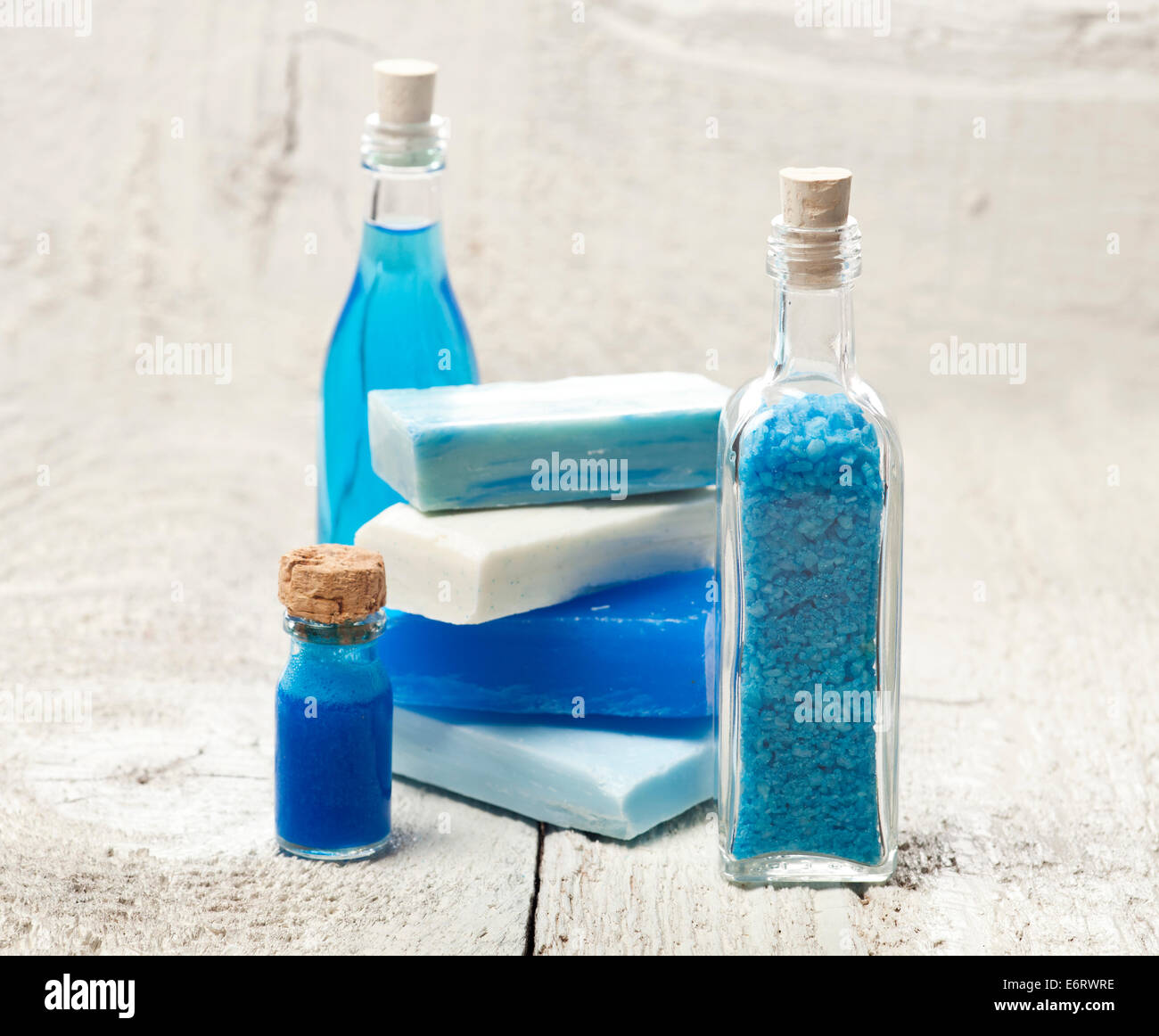 Spa background in the range of blue and white Stock Photo - Alamy