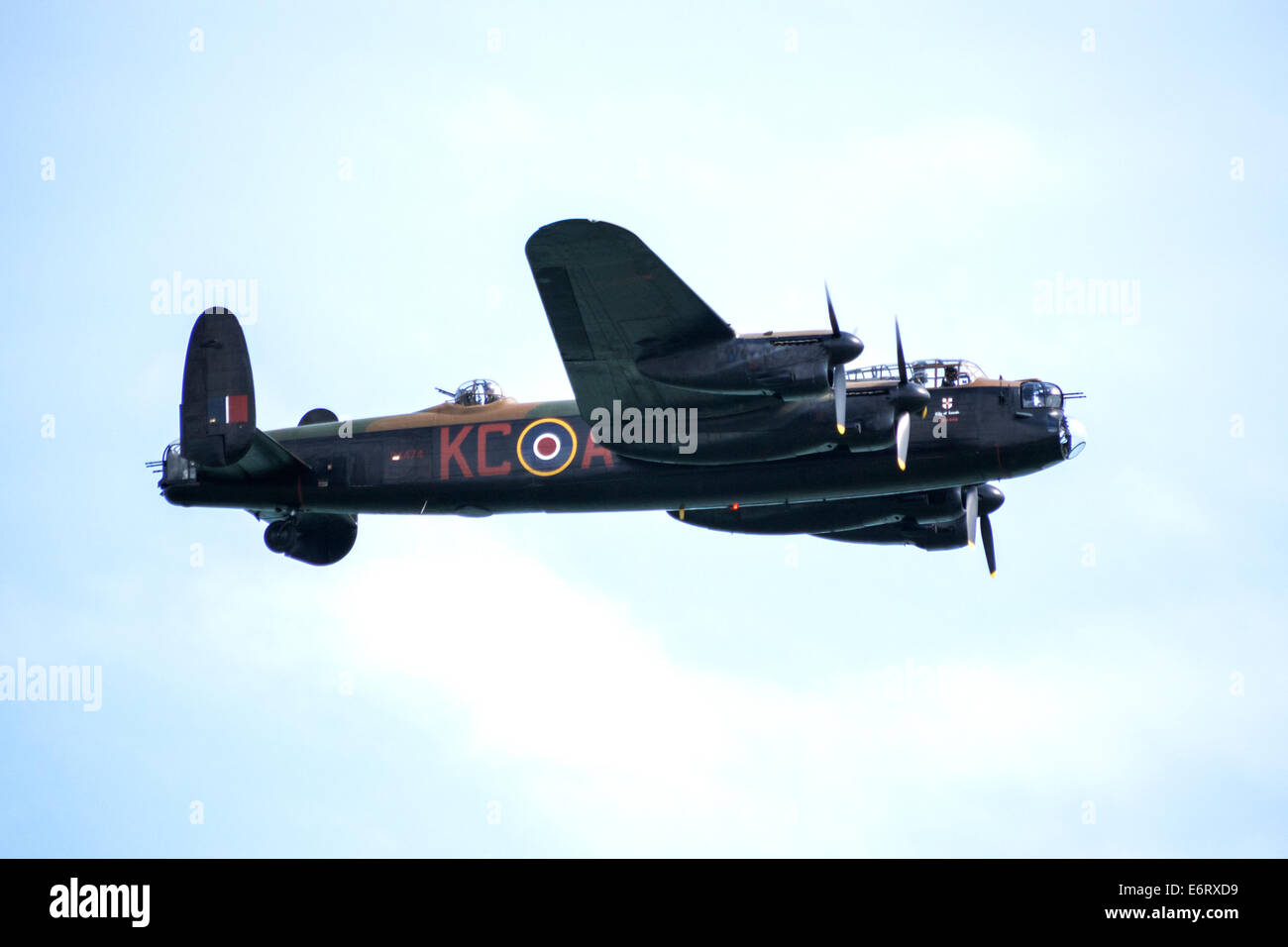 Avro Lancaster World War Two bomber of the Canadian Warplane Heritage Museum at Eastbourne Airshow Stock Photo