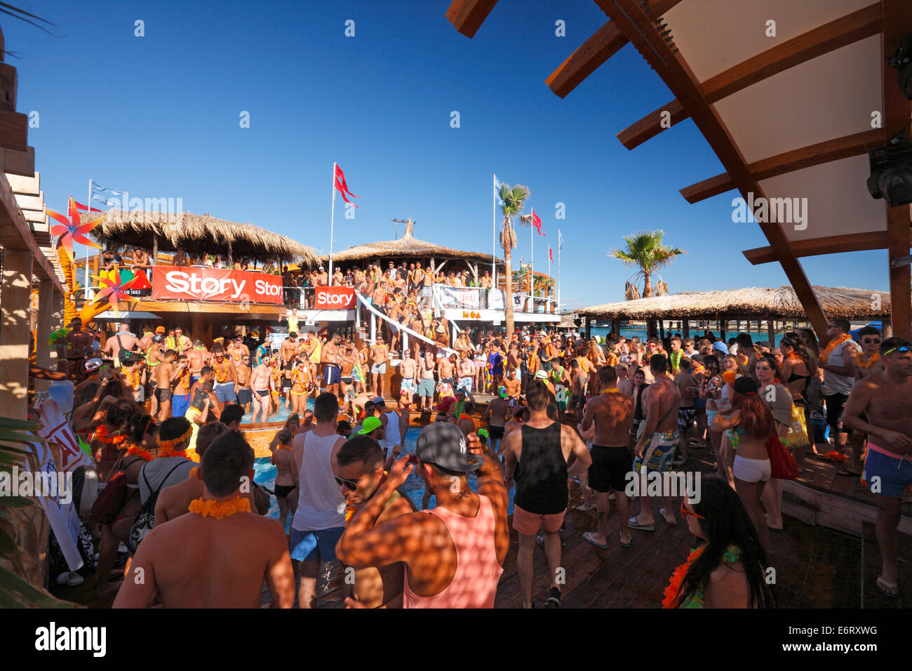 Zrce, Croatia - Noa beach bar - Island Pag, Stock Photo