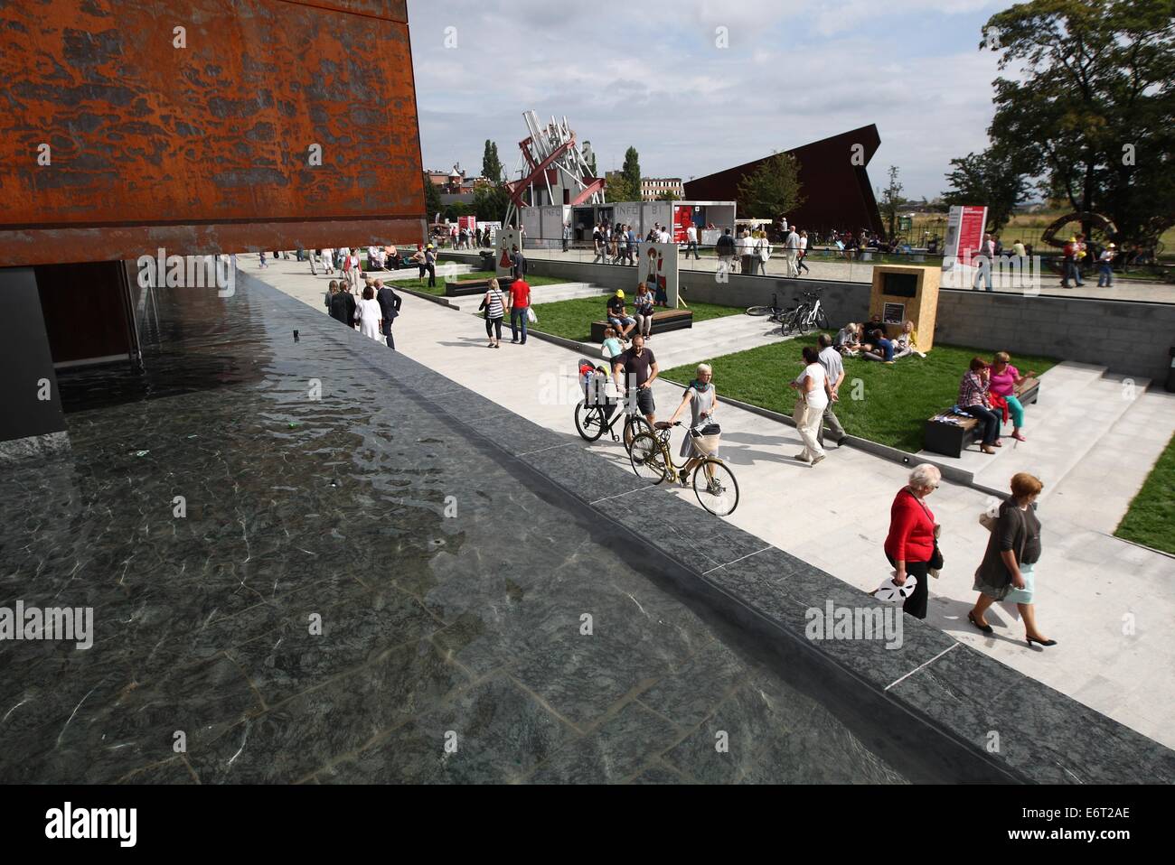 Gdansk, Poland 30th, August 2014 European Solidarity Center openes today for visitors. The building is free to enter and holds a permanent exhibition spread over two floors. Credit:  Michal Fludra/Alamy Live News Stock Photo
