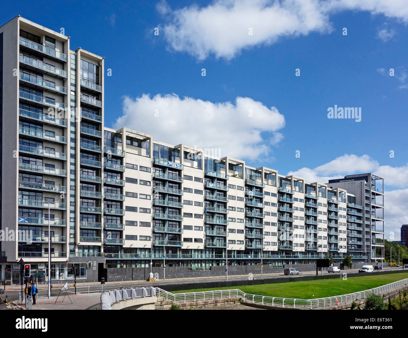 Lancefield Quay Flat development by River Clyde in Glasgow Scotland