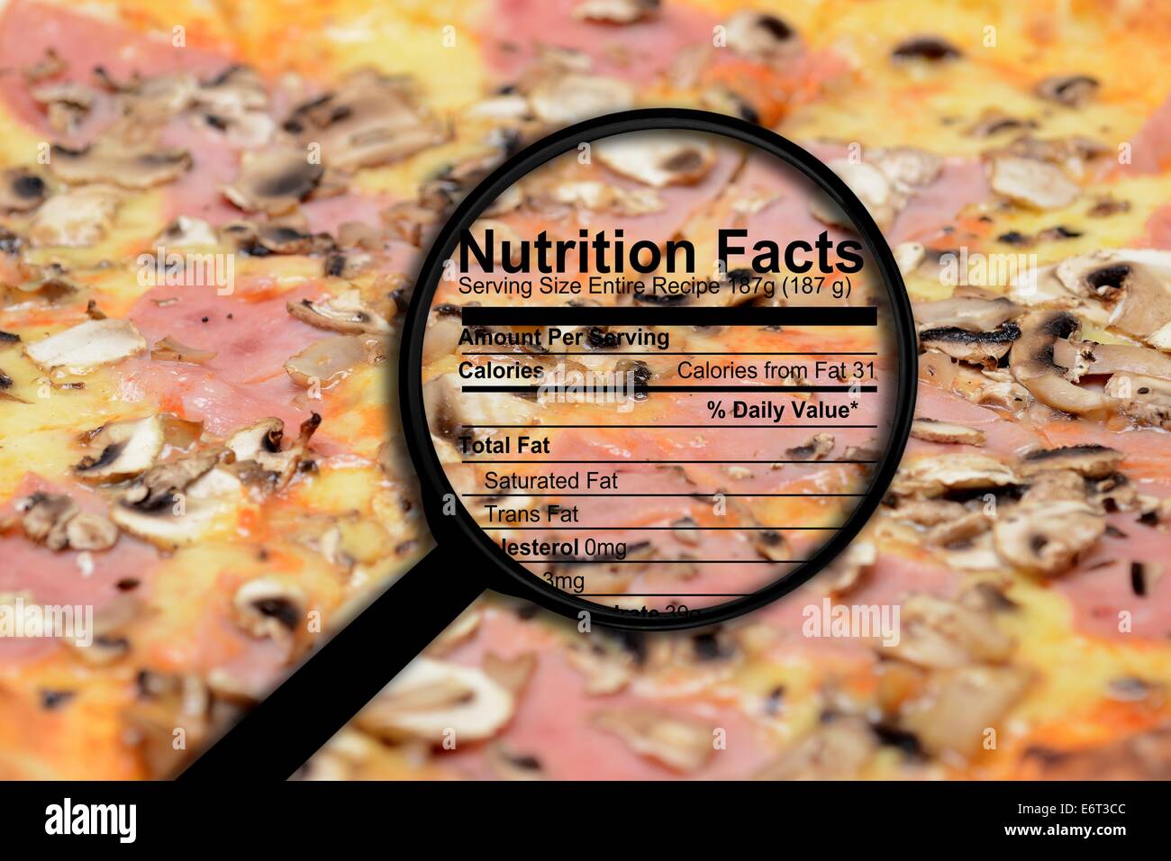 Pizza nutrition facts Stock Photo Alamy