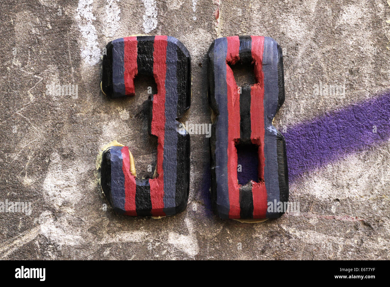 House numbers in different styles and colors (concept for real estate