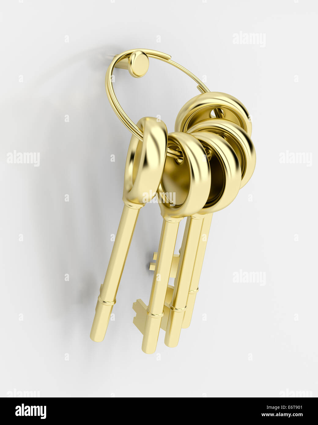 Group of keys attached on wall Stock Photo Alamy