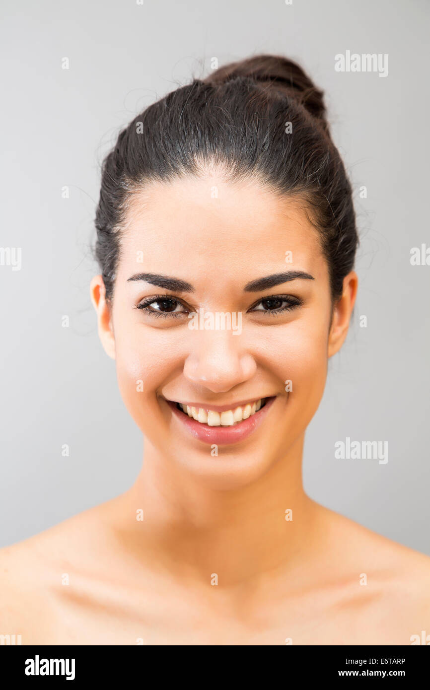 Portrait of the pretty young woman in the studio Stock Photo - Alamy